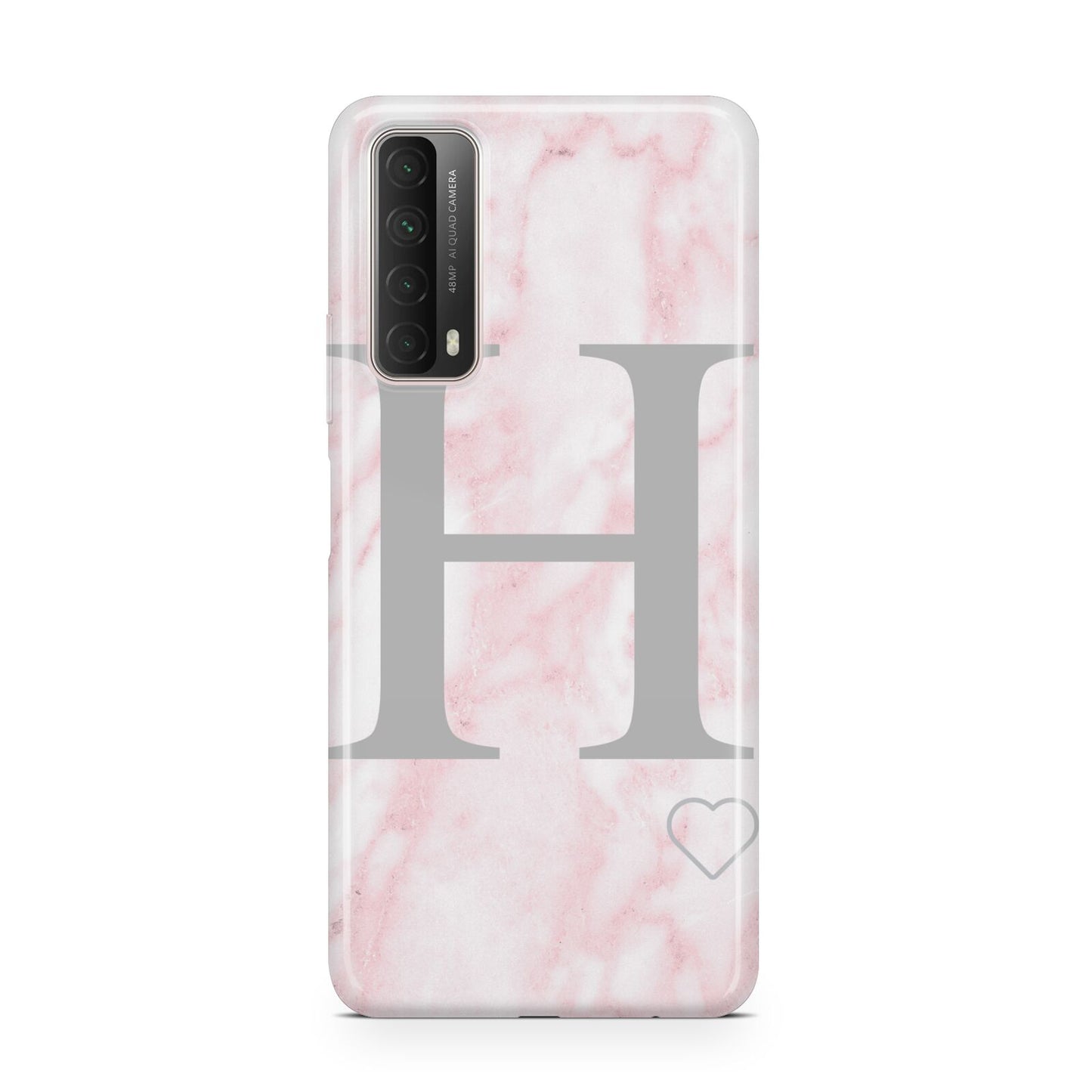 Personalised Pink Marble Initial 1 Custom Huawei P Smart 2021