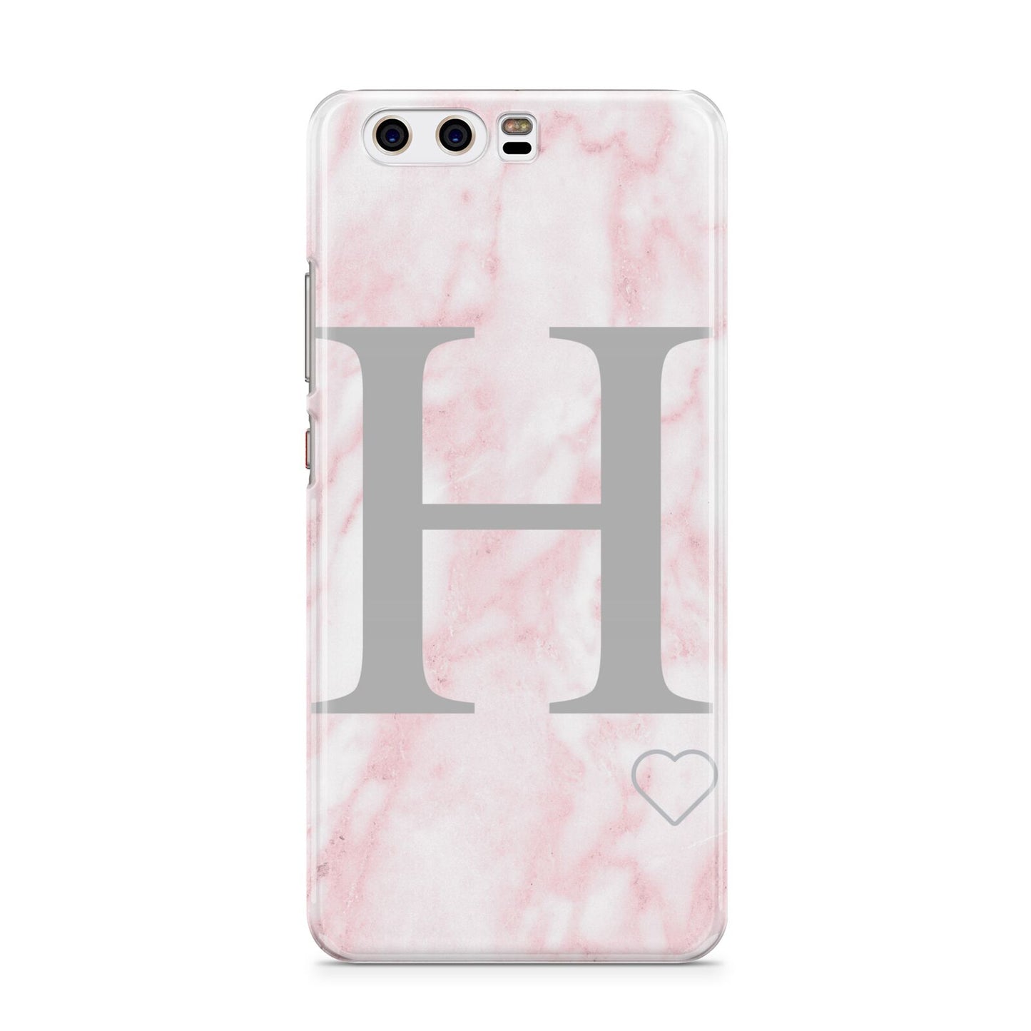 Personalised Pink Marble Initial 1 Custom Huawei P10 Phone Case