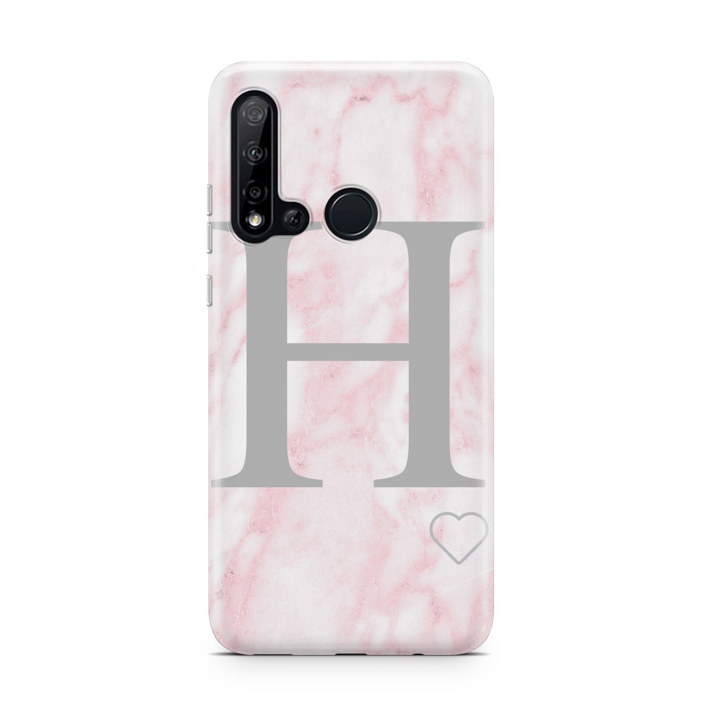 Personalised Pink Marble Initial 1 Custom Huawei P20 Lite 5G Phone Case