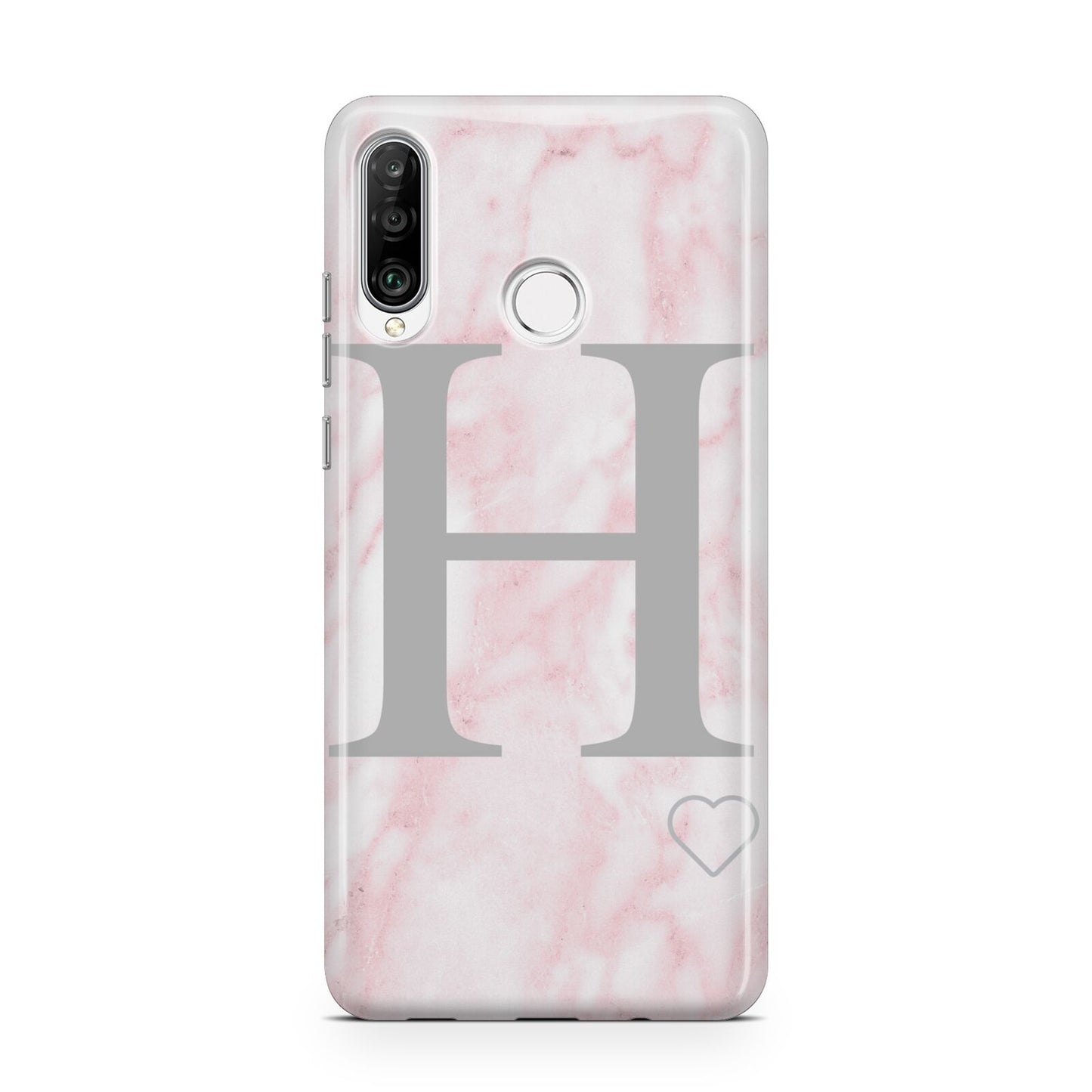Personalised Pink Marble Initial 1 Custom Huawei P30 Lite Phone Case
