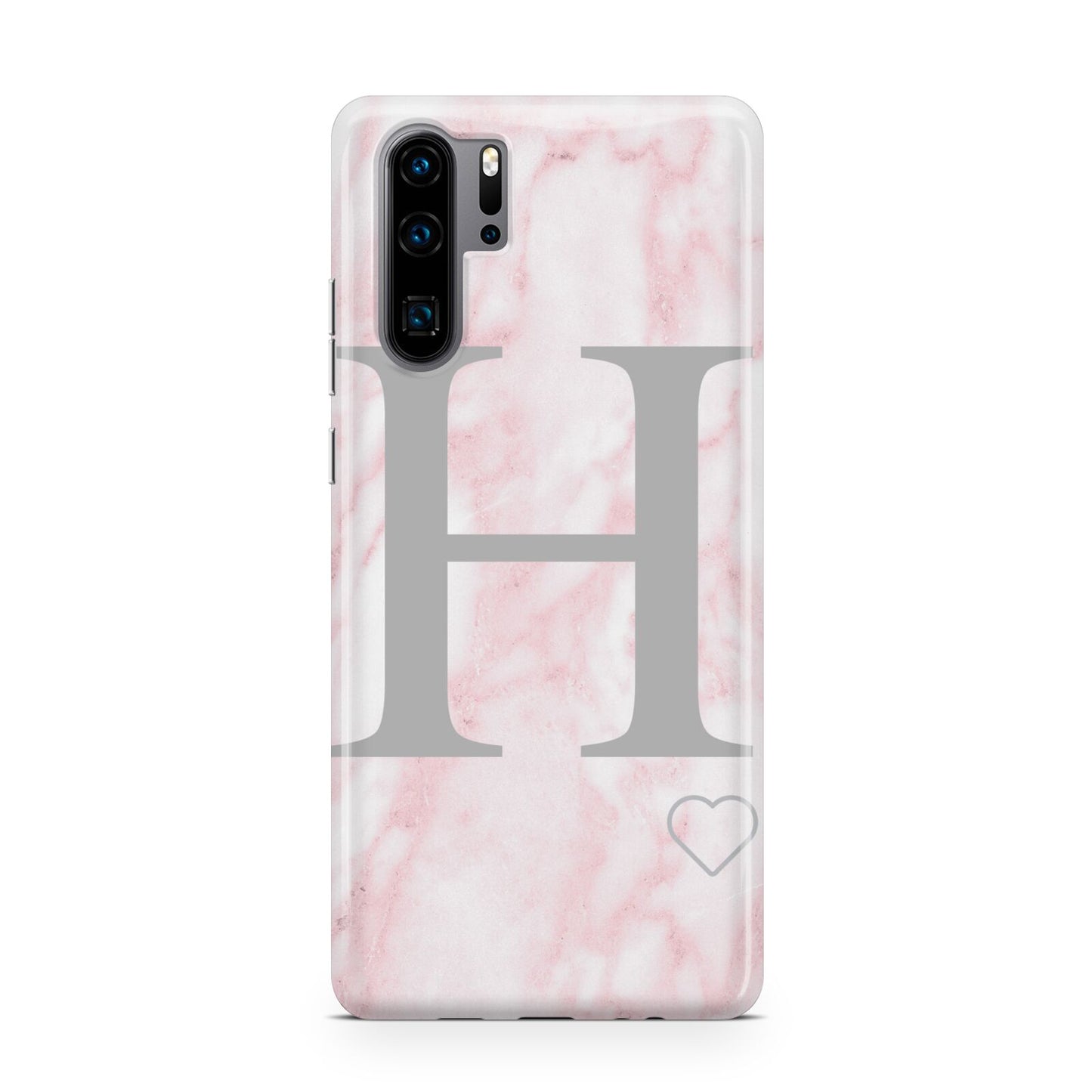 Personalised Pink Marble Initial 1 Custom Huawei P30 Pro Phone Case