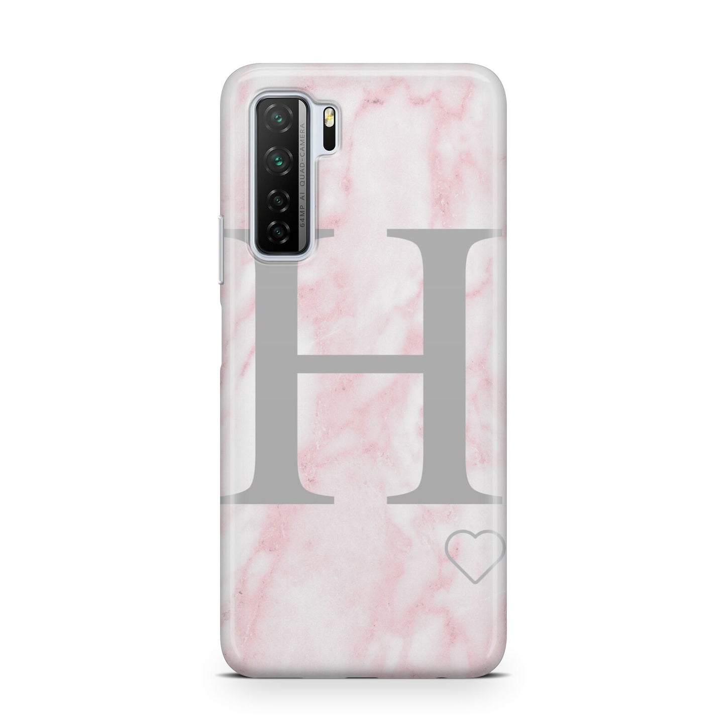 Personalised Pink Marble Initial 1 Custom Huawei P40 Lite 5G Phone Case