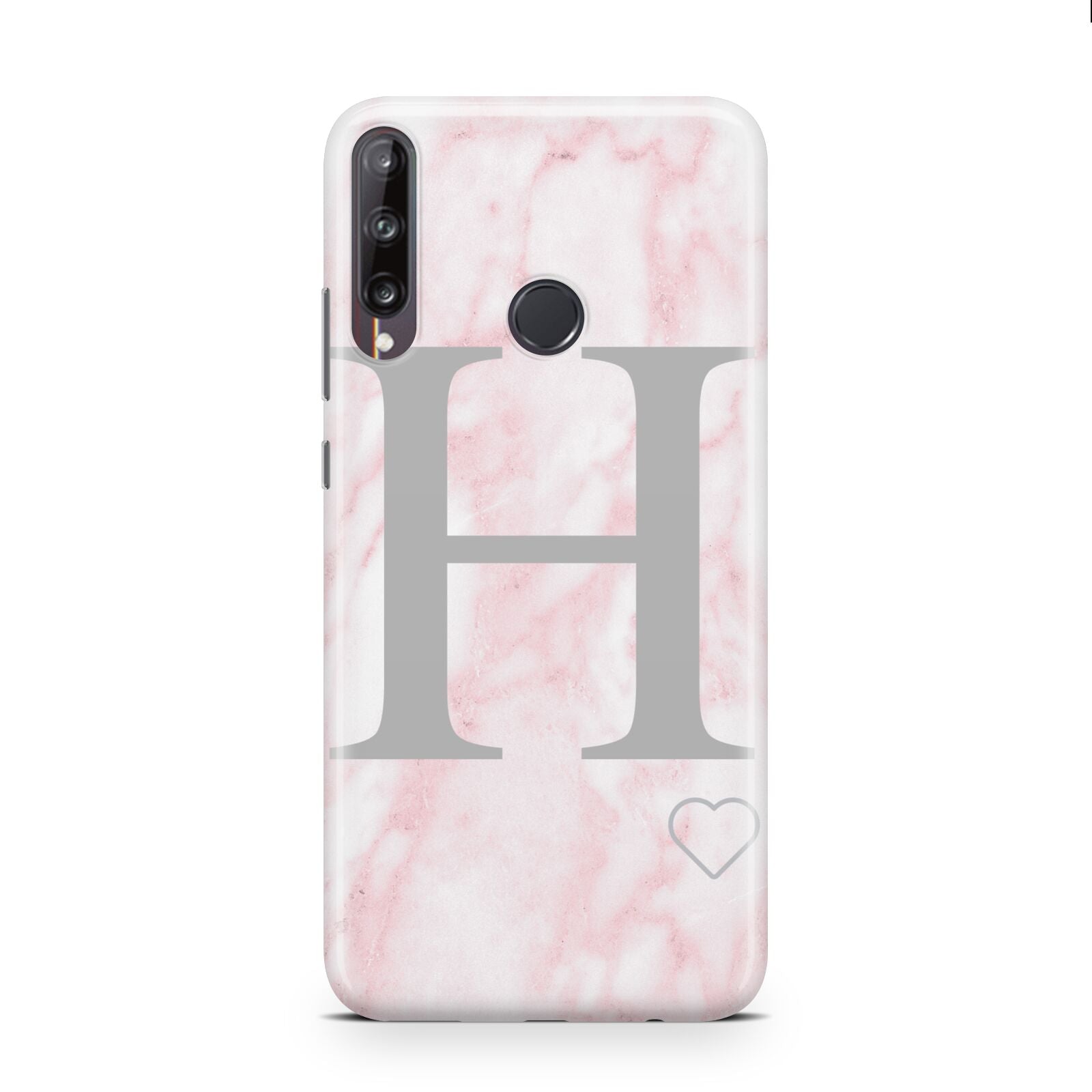 Personalised Pink Marble Initial 1 Custom Huawei P40 Lite E Phone Case