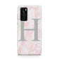 Personalised Pink Marble Initial 1 Custom Huawei P40 Phone Case
