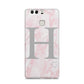 Personalised Pink Marble Initial 1 Custom Huawei P9 Case