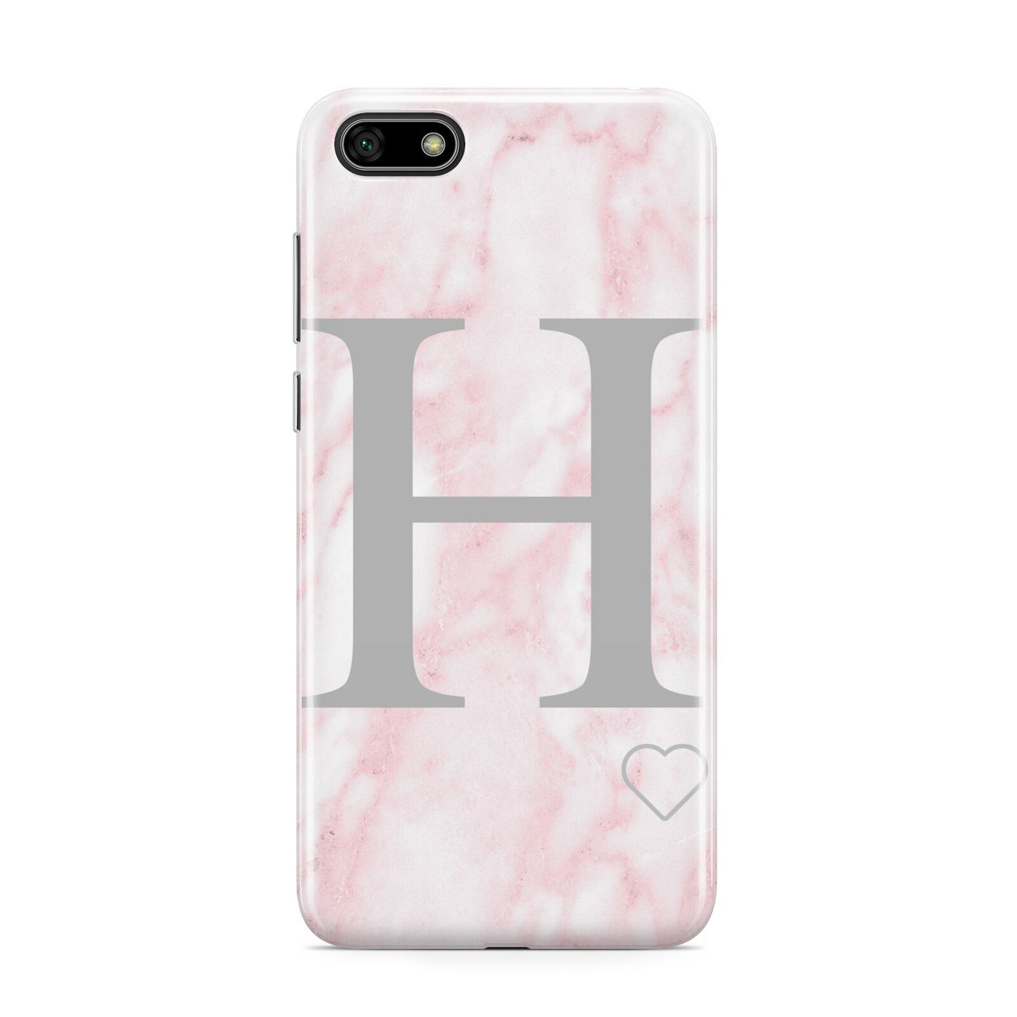 Personalised Pink Marble Initial 1 Custom Huawei Y5 Prime 2018 Phone Case