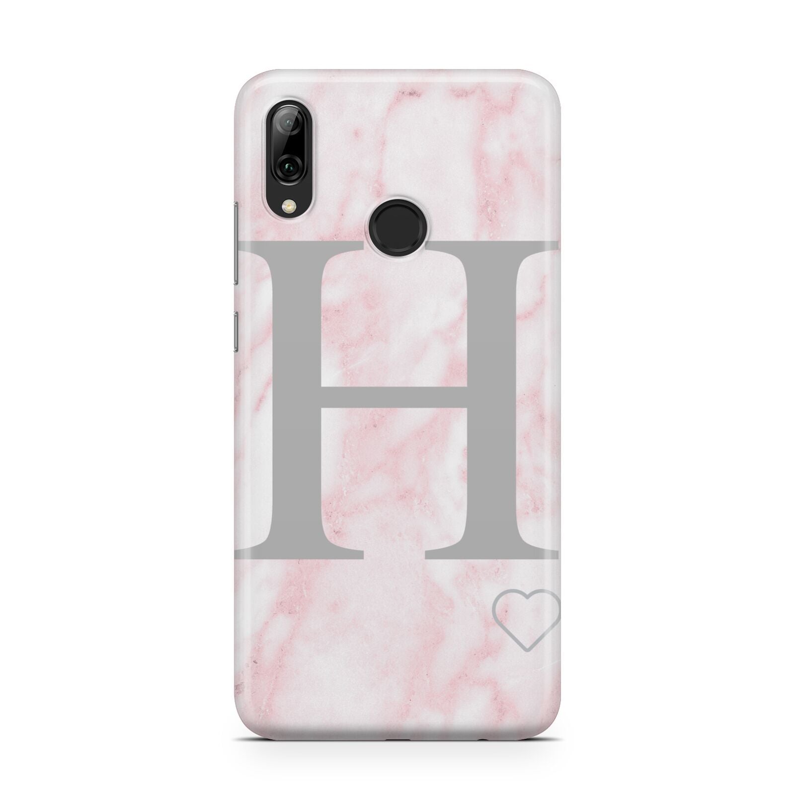 Personalised Pink Marble Initial 1 Custom Huawei Y7 2019