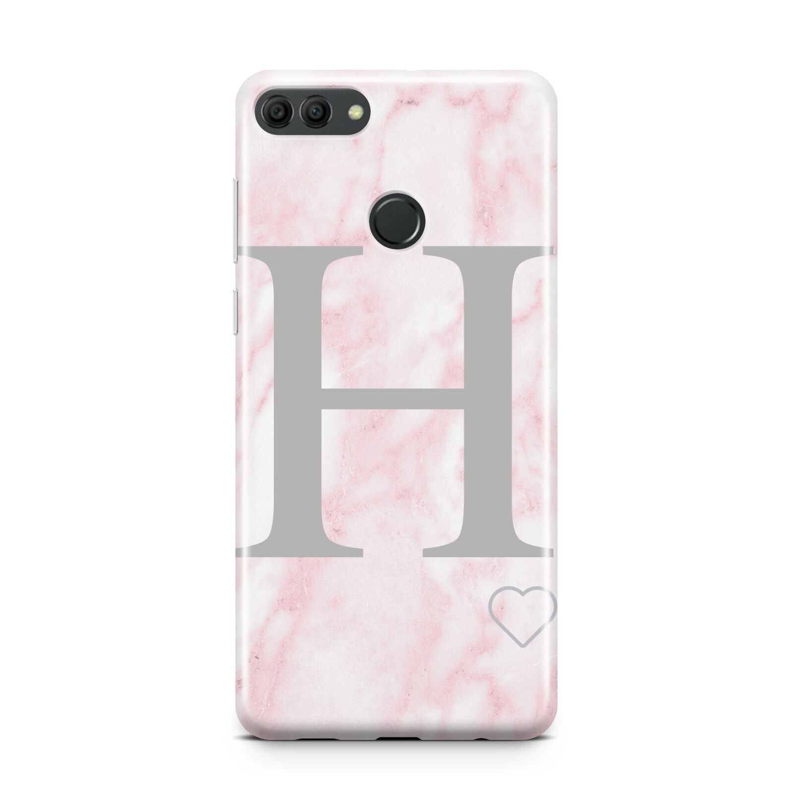 Personalised Pink Marble Initial 1 Custom Huawei Y9 2018