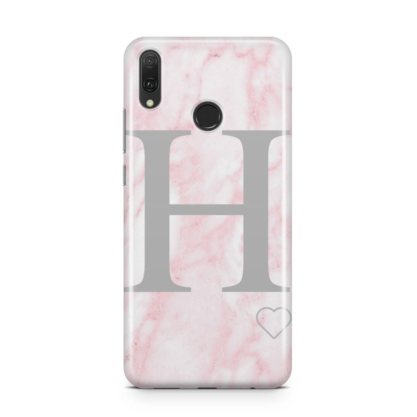 Personalised Pink Marble Initial 1 Custom Huawei Y9 2019
