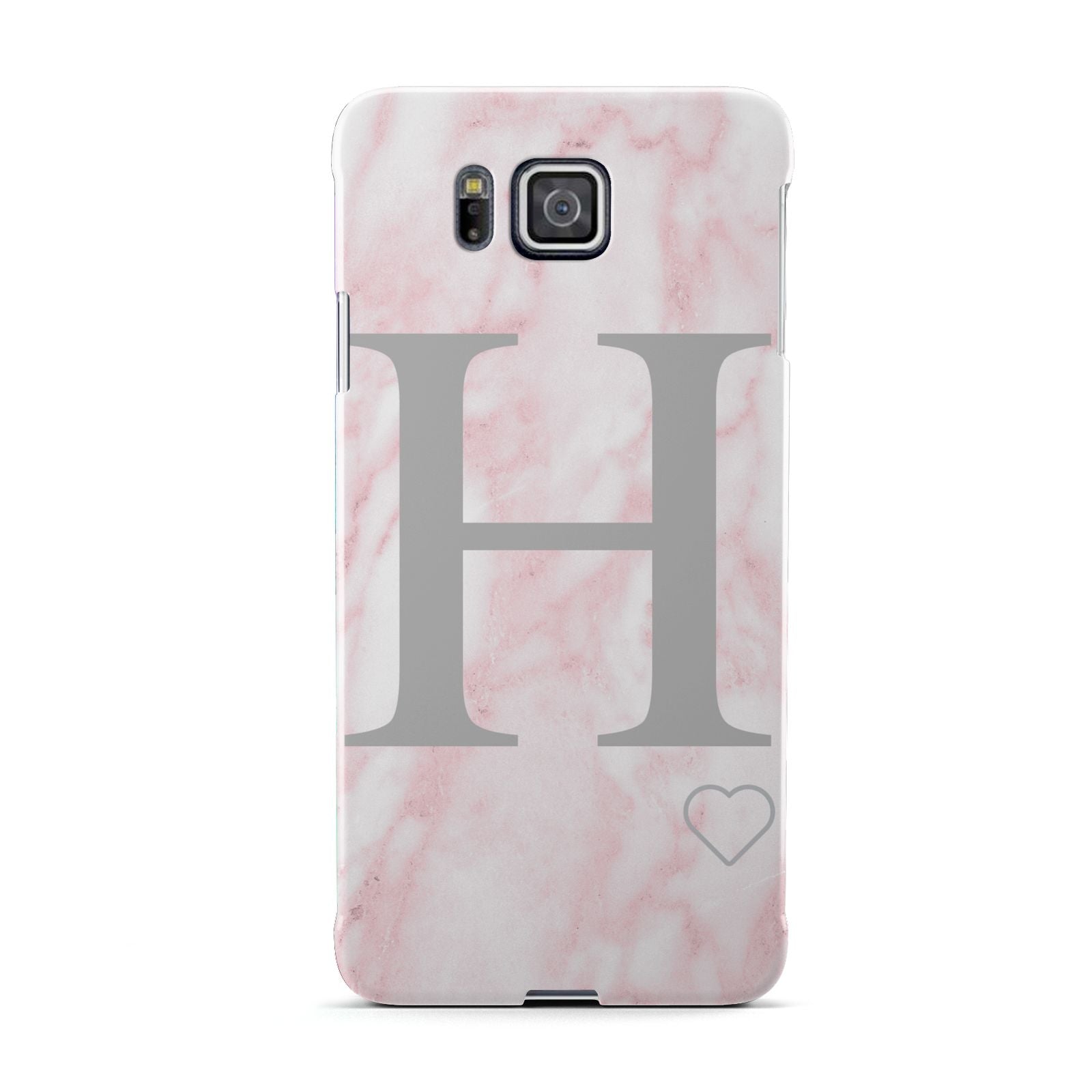 Personalised Pink Marble Initial 1 Custom Samsung Galaxy Alpha Case