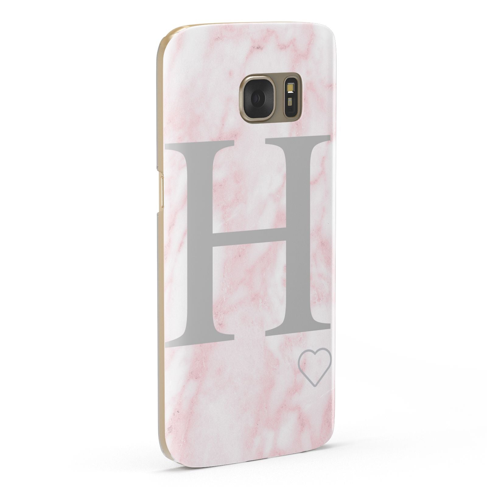 Personalised Pink Marble Initial 1 Custom Samsung Galaxy Case Fourty Five Degrees
