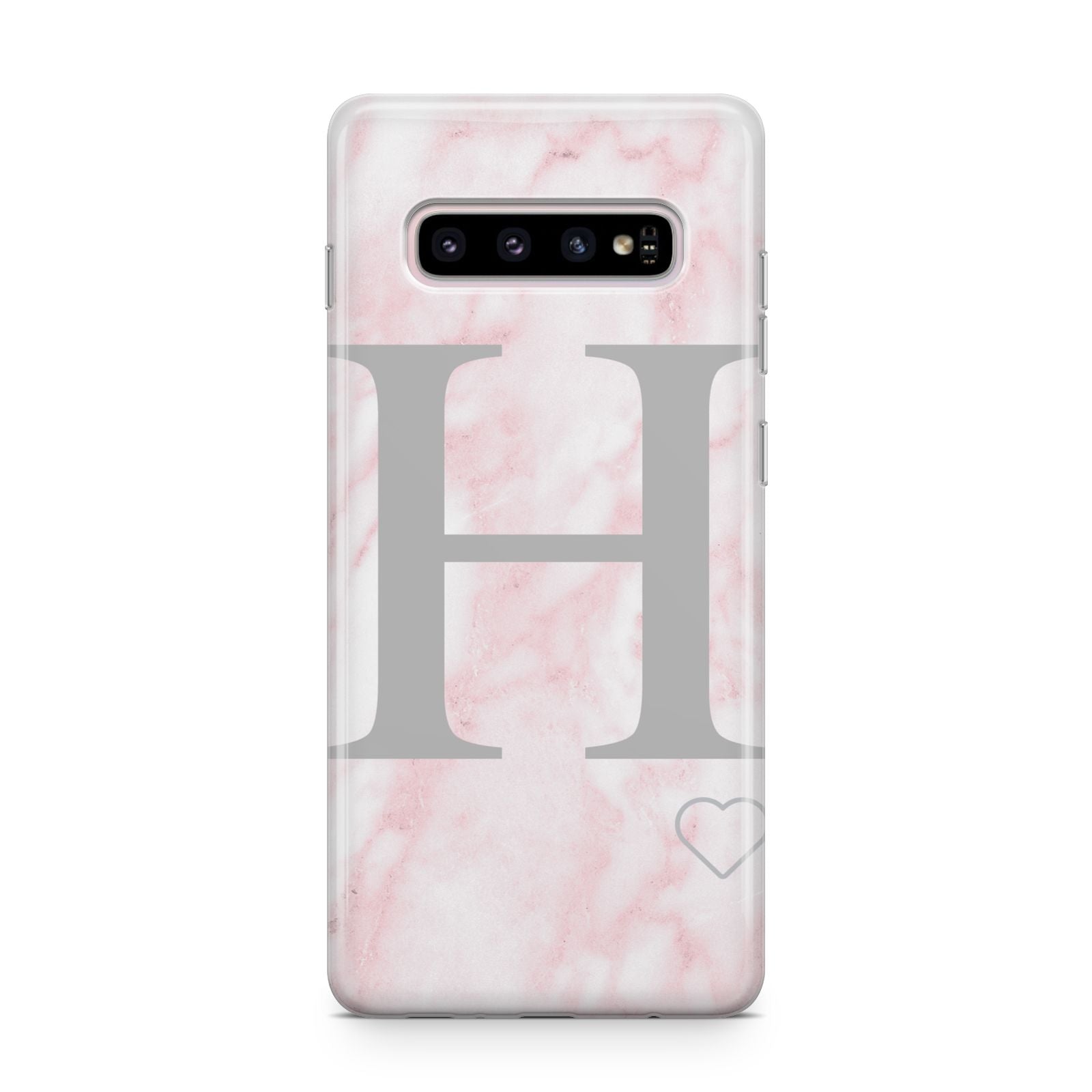 Personalised Pink Marble Initial 1 Custom Samsung Galaxy S10 Plus Case