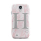 Personalised Pink Marble Initial 1 Custom Samsung Galaxy S4 Case
