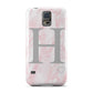 Personalised Pink Marble Initial 1 Custom Samsung Galaxy S5 Case