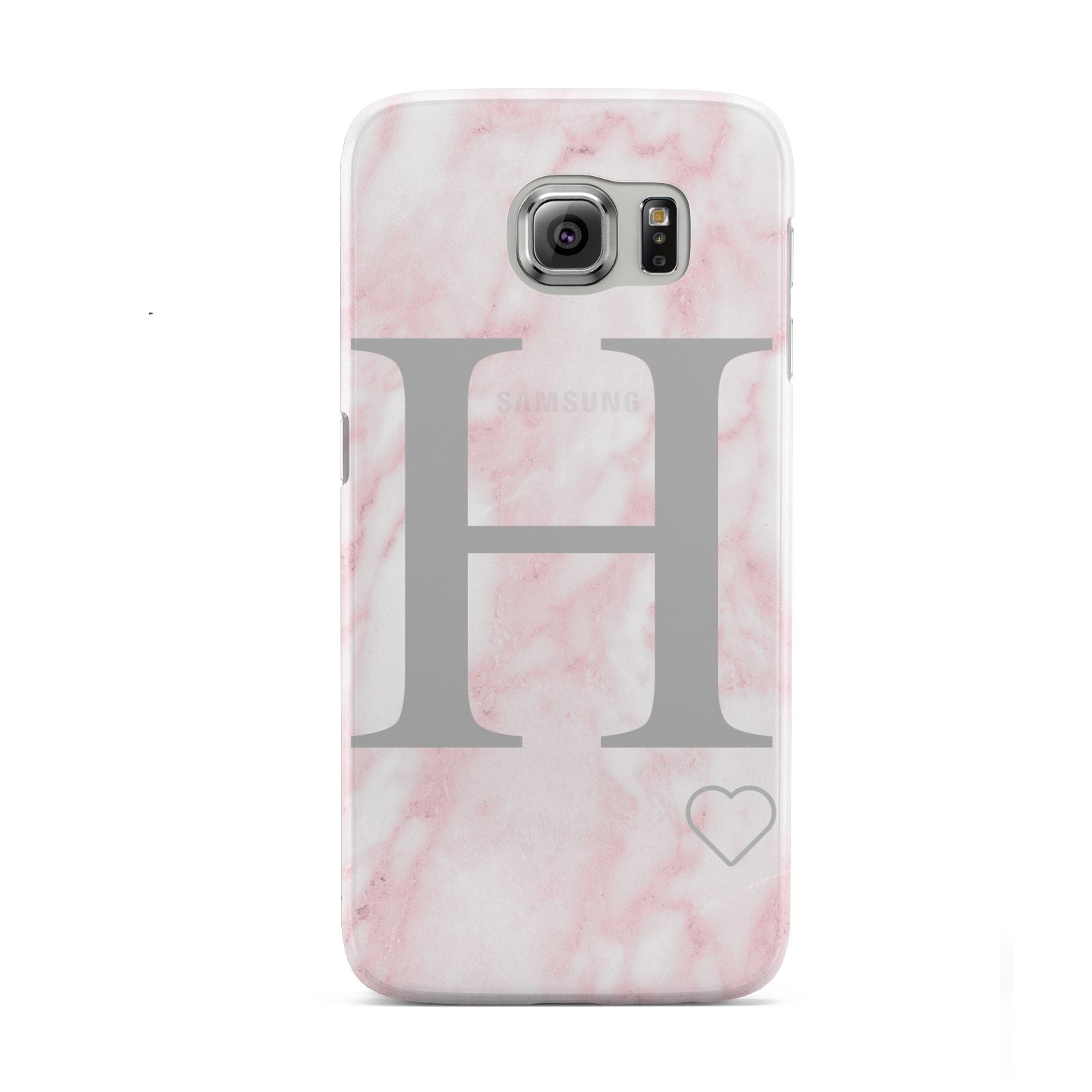 Personalised Pink Marble Initial 1 Custom Samsung Galaxy S6 Case