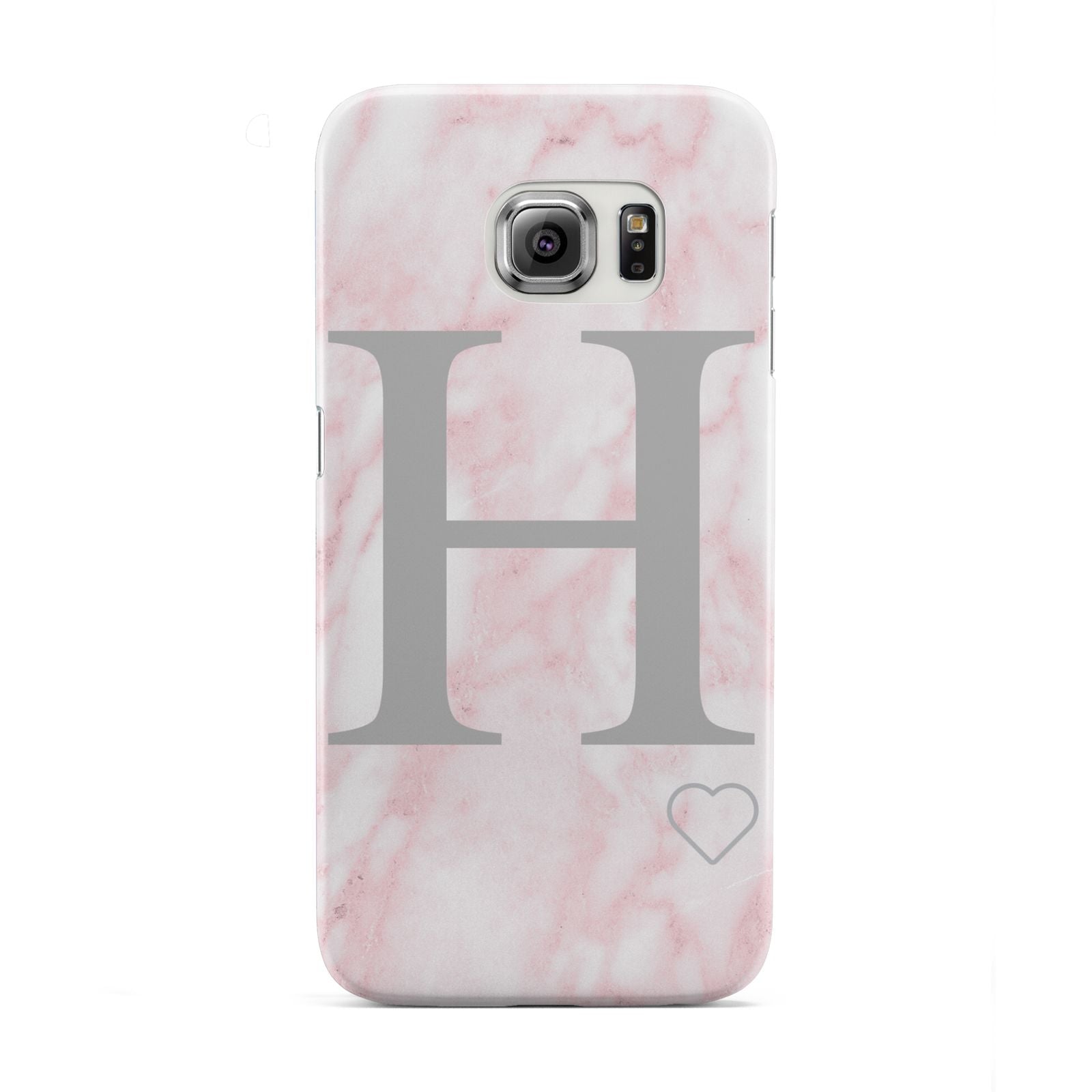 Personalised Pink Marble Initial 1 Custom Samsung Galaxy S6 Edge Case