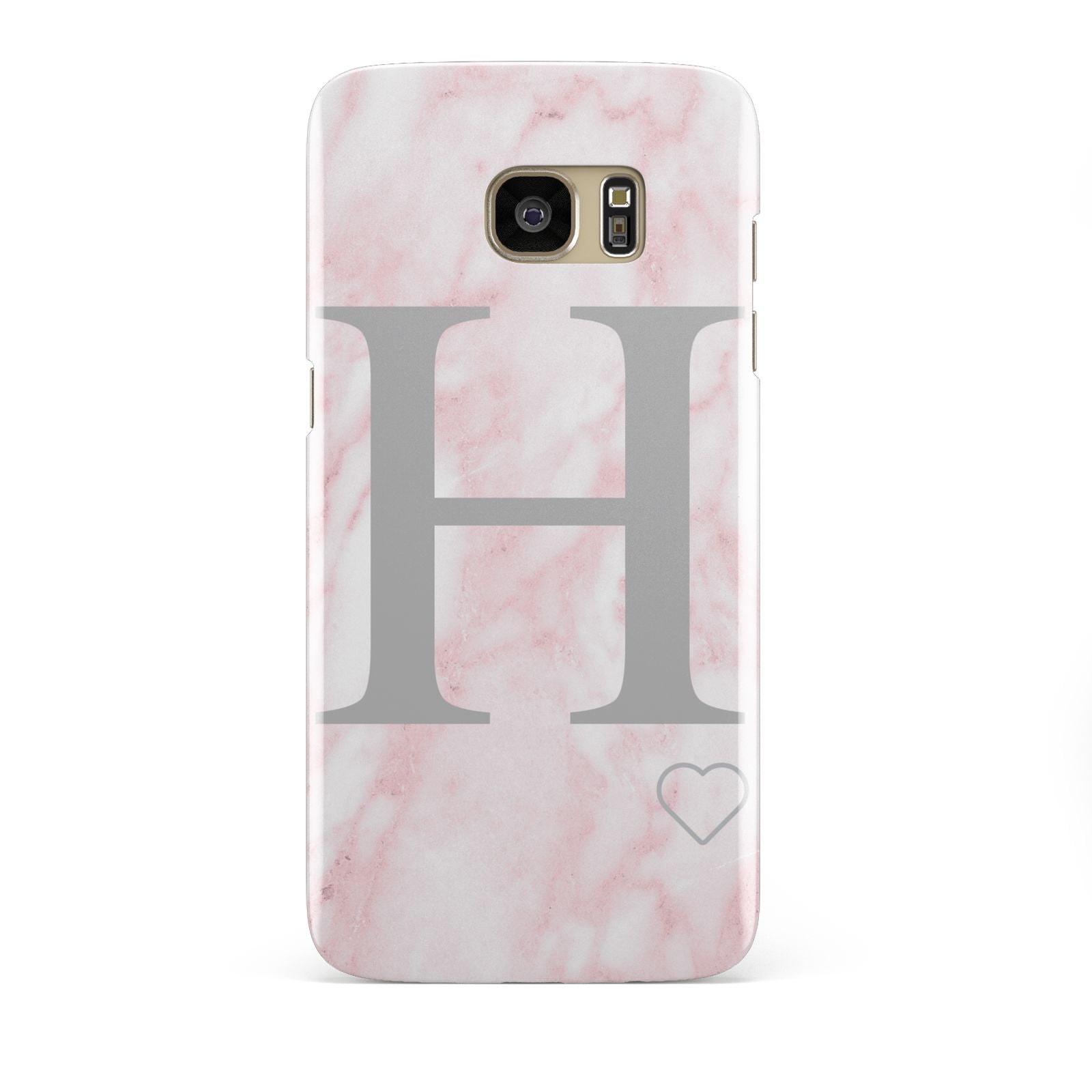 Personalised Pink Marble Initial 1 Custom Samsung Galaxy S7 Edge Case