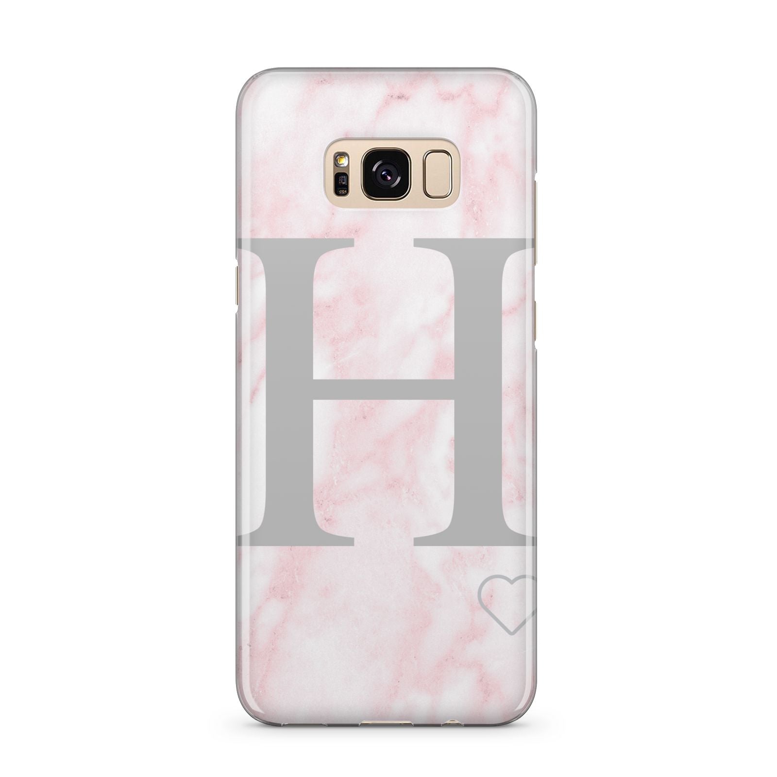 Personalised Pink Marble Initial 1 Custom Samsung Galaxy S8 Plus Case