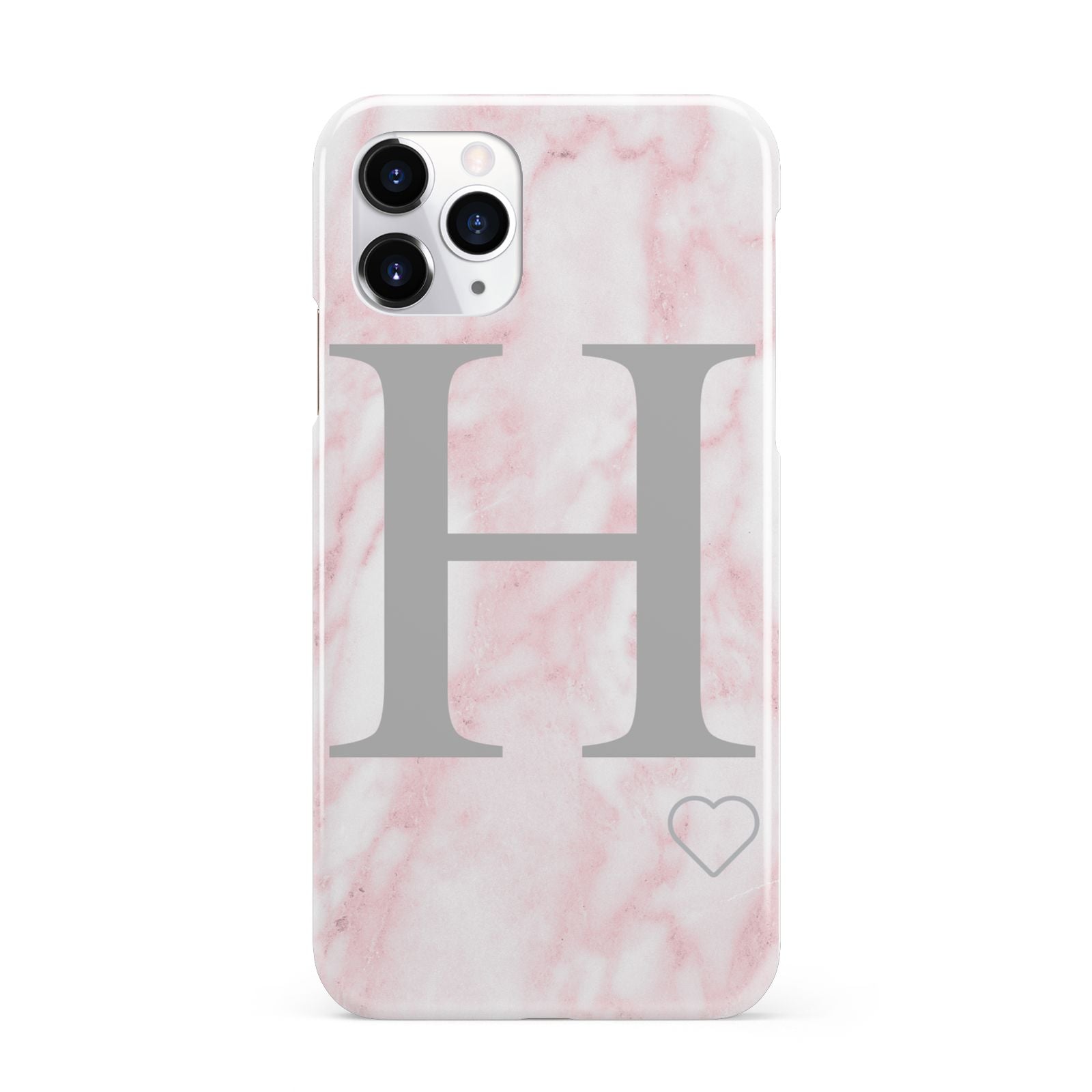 Personalised Pink Marble Initial 1 Custom iPhone 11 Pro 3D Snap Case