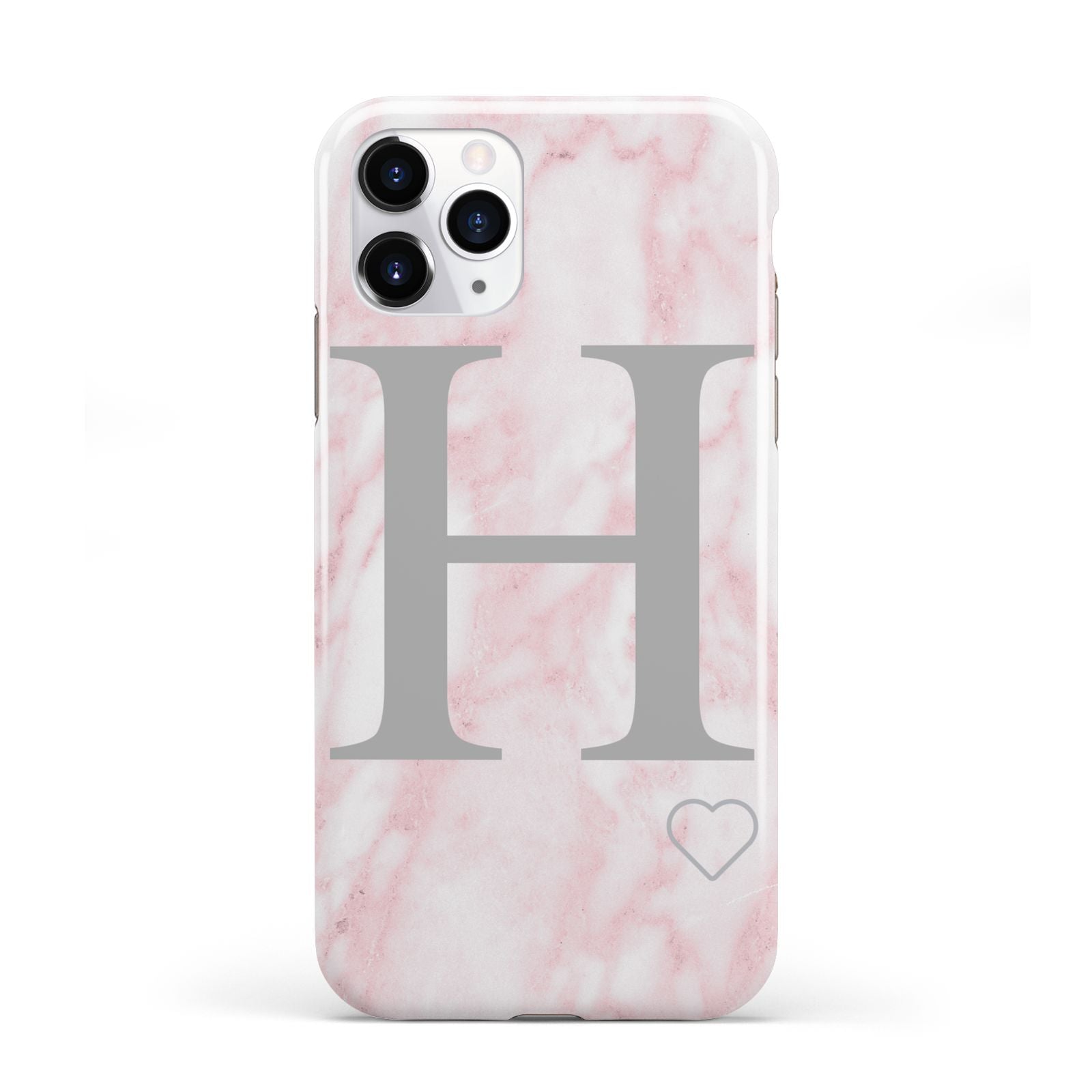 Personalised Pink Marble Initial 1 Custom iPhone 11 Pro 3D Tough Case