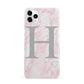 Personalised Pink Marble Initial 1 Custom iPhone 11 Pro Max 3D Snap Case