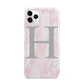 Personalised Pink Marble Initial 1 Custom iPhone 11 Pro Max 3D Tough Case