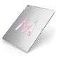 Personalised Pink Marble Initial Clear Custom Apple iPad Case on Silver iPad Side View