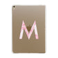 Personalised Pink Marble Initial Clear Custom Apple iPad Gold Case