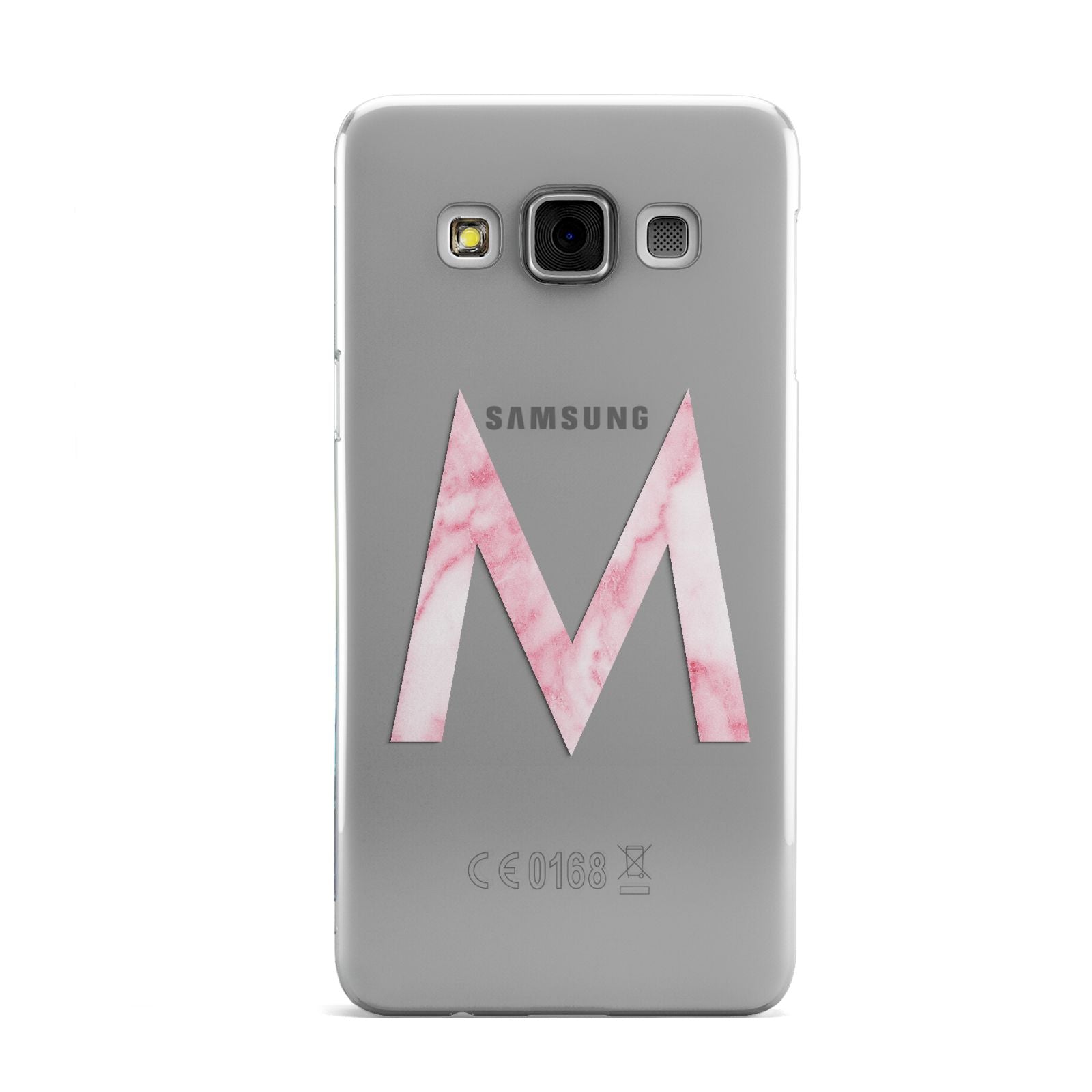 Personalised Pink Marble Initial Clear Custom Samsung Galaxy A3 Case