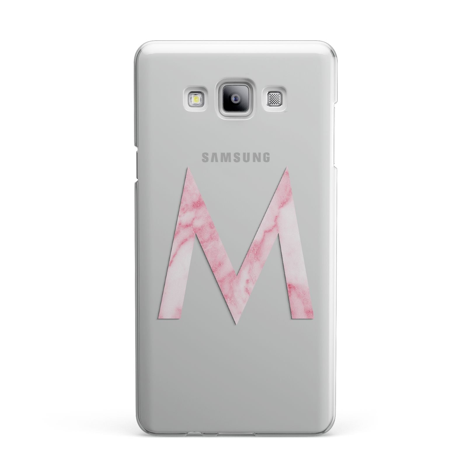 Personalised Pink Marble Initial Clear Custom Samsung Galaxy A7 2015 Case