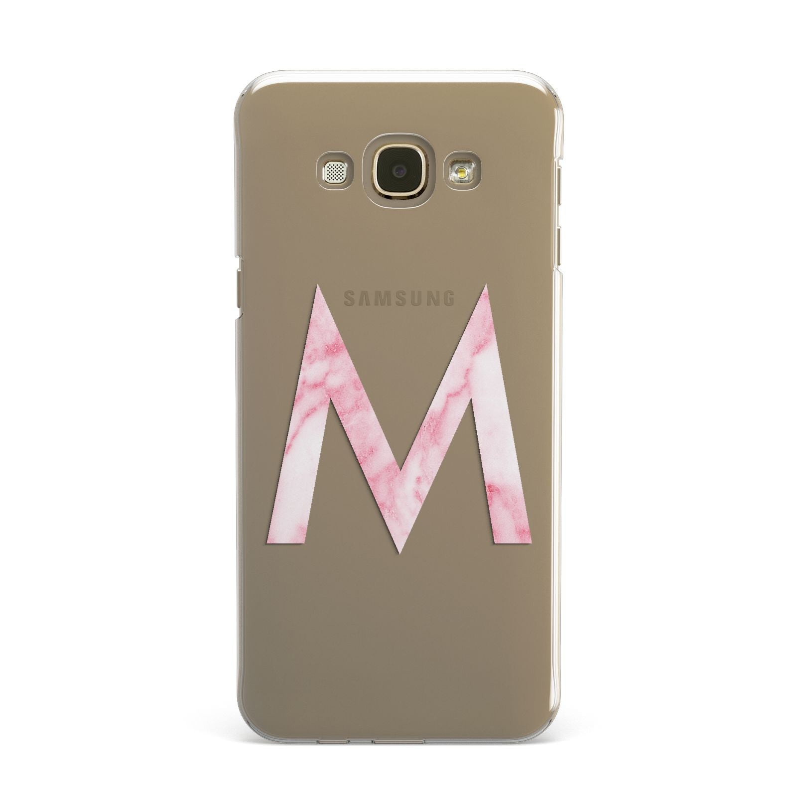 Personalised Pink Marble Initial Clear Custom Samsung Galaxy A8 Case