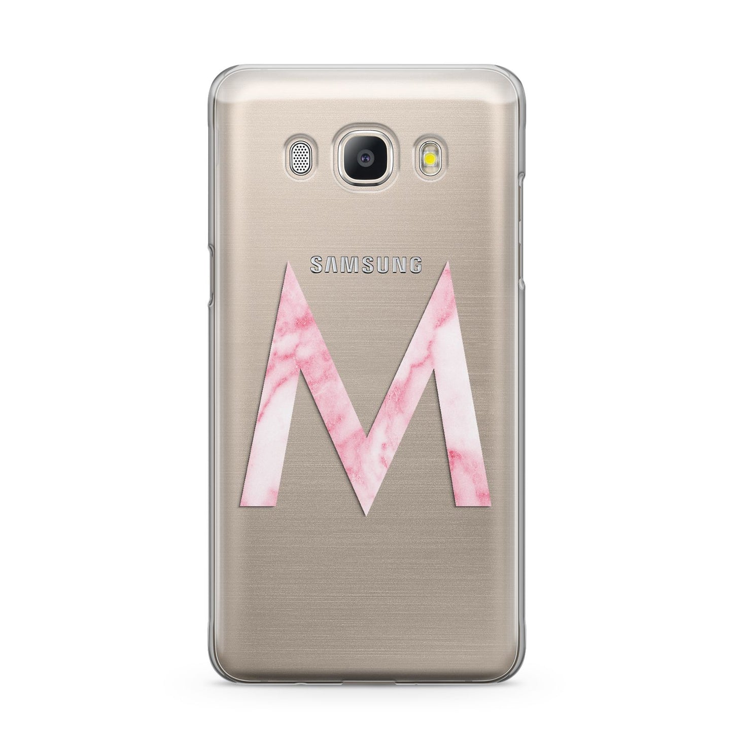 Personalised Pink Marble Initial Clear Custom Samsung Galaxy J5 2016 Case