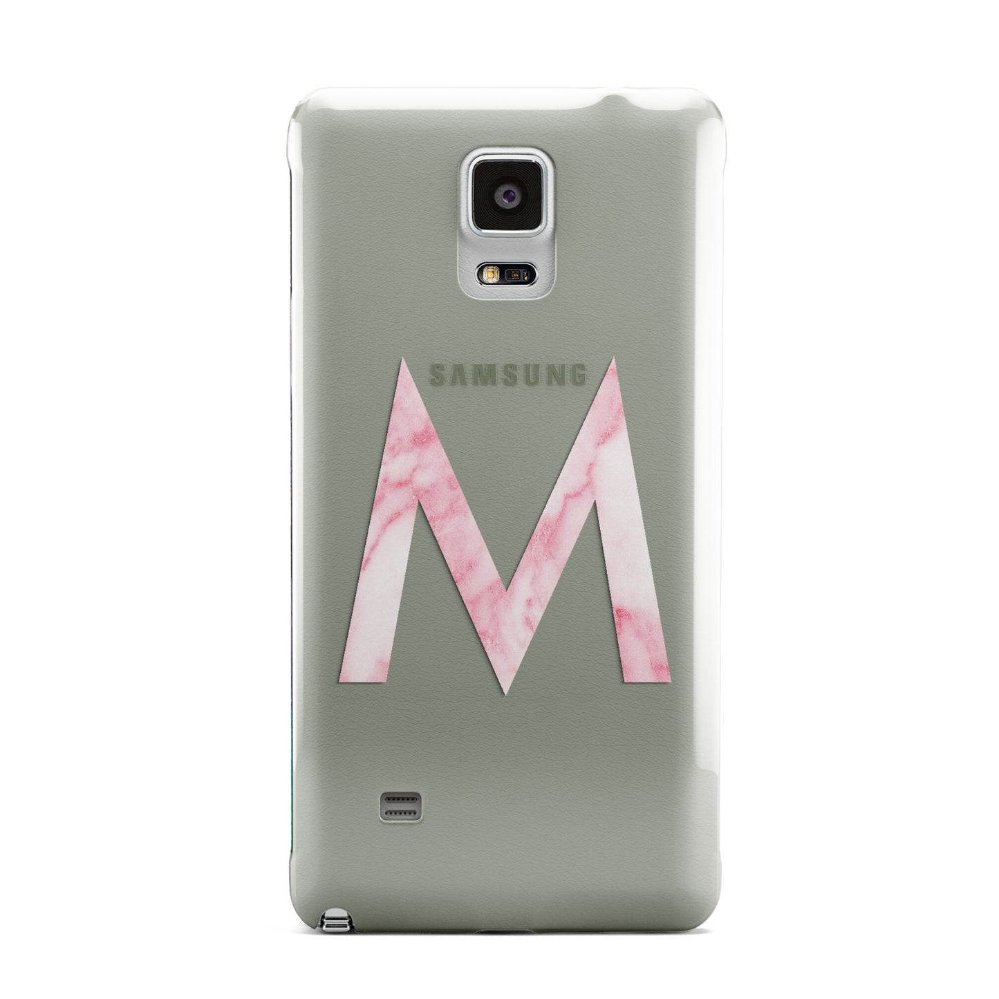 Personalised Pink Marble Initial Clear Custom Samsung Galaxy Note 4 Case