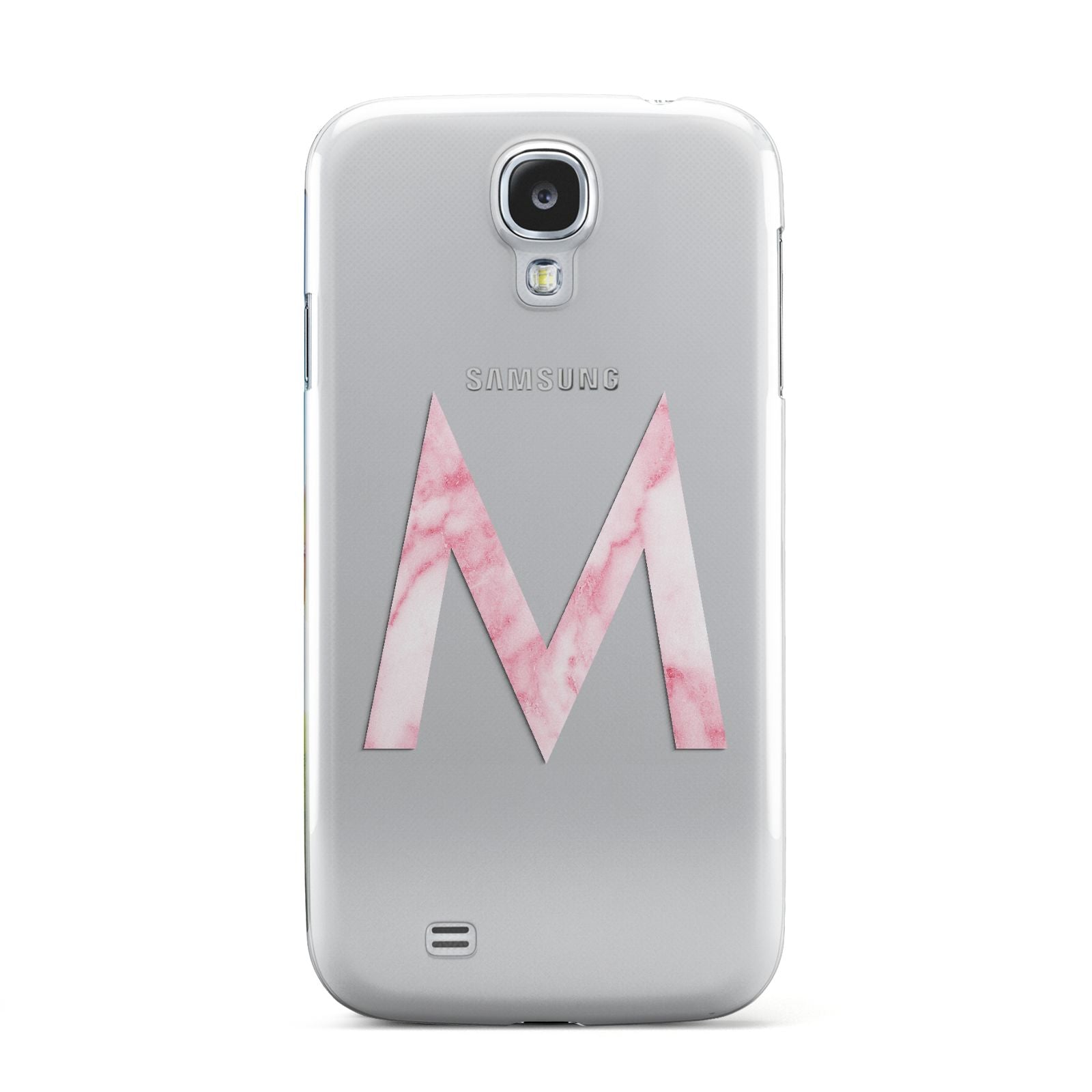 Personalised Pink Marble Initial Clear Custom Samsung Galaxy S4 Case