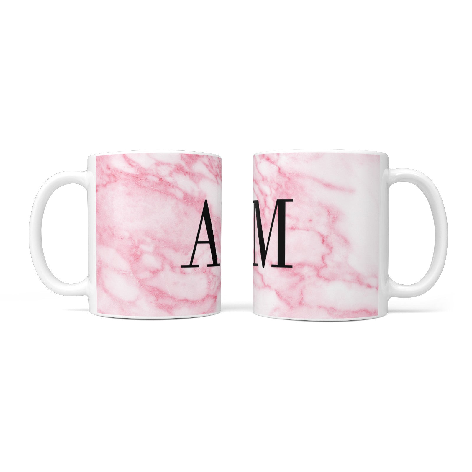 Personalised Pink Marble Monogrammed 10oz Mug Alternative Image 3