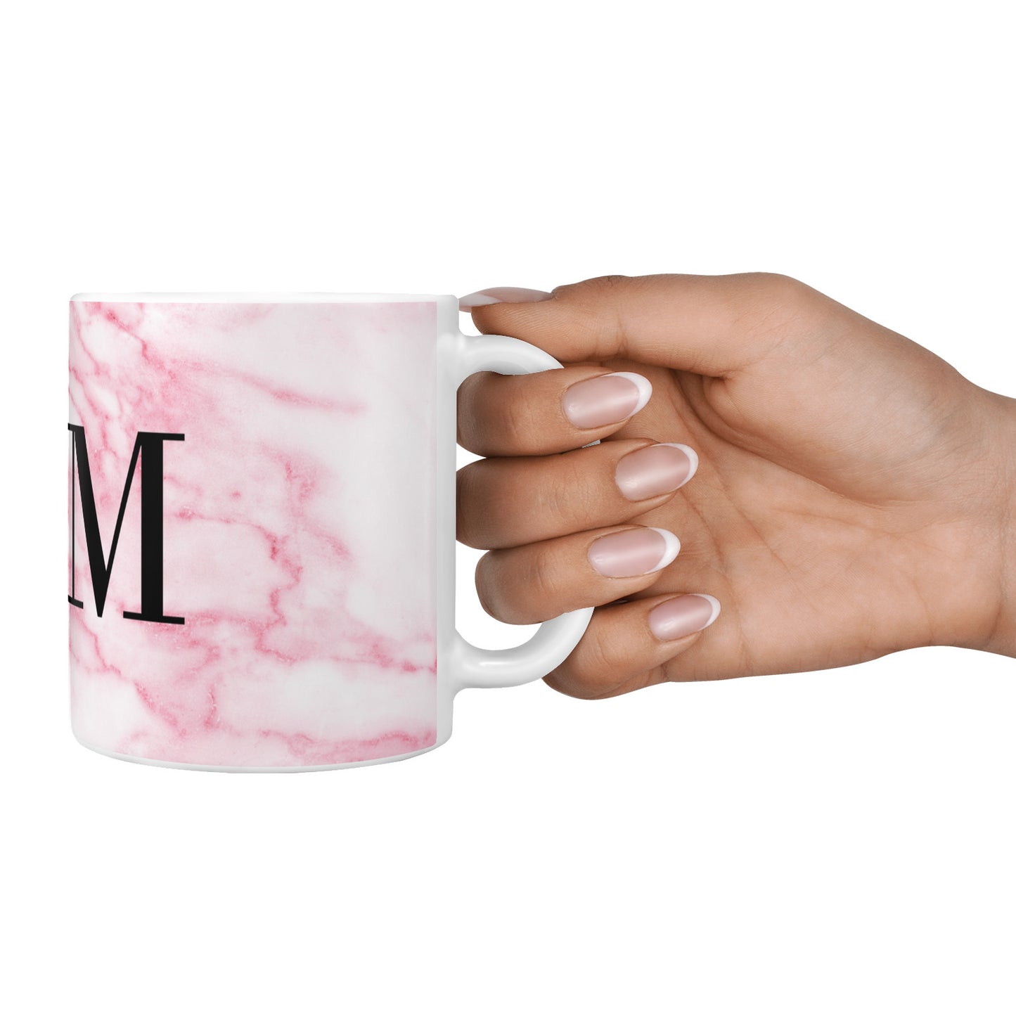 Personalised Pink Marble Monogrammed 10oz Mug Alternative Image 4