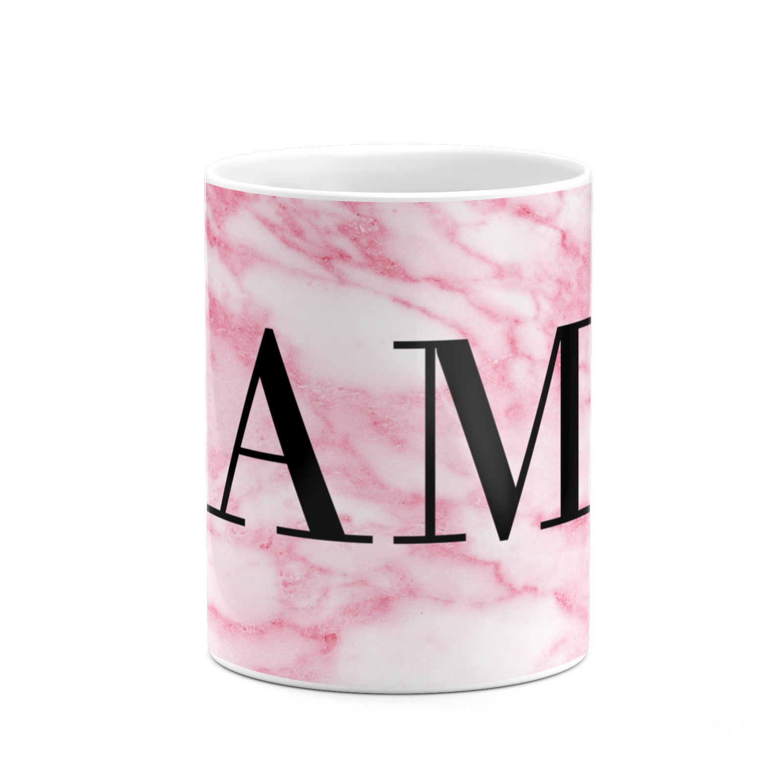 Personalised Pink Marble Monogrammed 10oz Mug Alternative Image 7