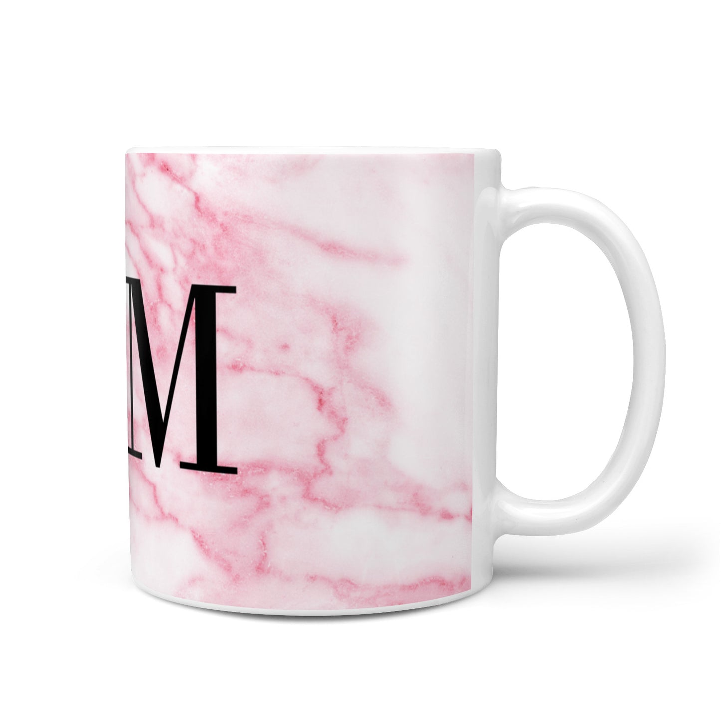 Personalised Pink Marble Monogrammed 10oz Mug