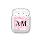 Personalised Pink Marble Monogrammed AirPods Case