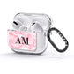 Personalised Pink Marble Monogrammed AirPods Glitter Case 3rd Gen Side Image