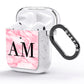 Personalised Pink Marble Monogrammed AirPods Glitter Case Side Image