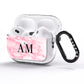Personalised Pink Marble Monogrammed AirPods Pro Glitter Case Side Image