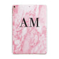 Personalised Pink Marble Monogrammed Apple iPad Rose Gold Case