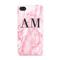 Personalised Pink Marble Monogrammed Apple iPhone 4s Case
