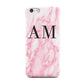 Personalised Pink Marble Monogrammed Apple iPhone 5c Case