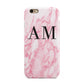 Personalised Pink Marble Monogrammed Apple iPhone 6 3D Tough Case