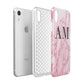 Personalised Pink Marble Monogrammed Apple iPhone XR White 3D Tough Case Expanded view