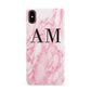 Personalised Pink Marble Monogrammed Apple iPhone Xs Max 3D Snap Case