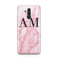 Personalised Pink Marble Monogrammed Huawei Mate 20 Lite