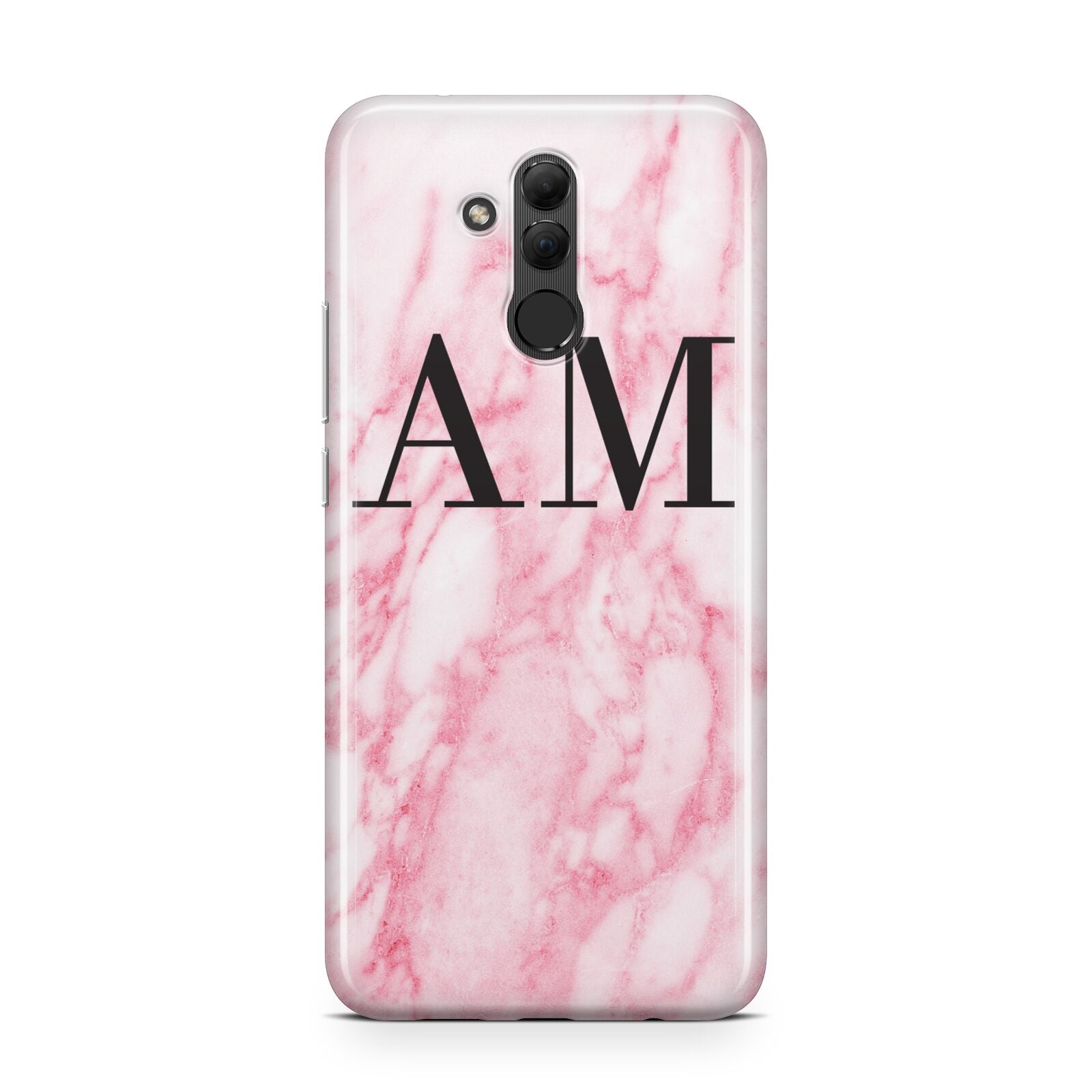 Personalised Pink Marble Monogrammed Huawei Mate 20 Lite